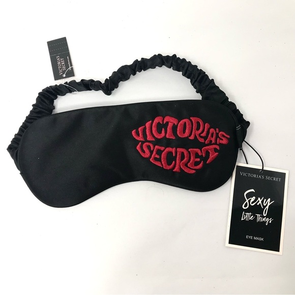 Vintage Y2K Victoria's Secret Sexy Little Things Sleep Mask Black Satin NOS NWT - Picture 1 of 6